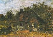 Vincent Van Gogh Farmhouse and Woman with Goat Spain oil painting artist